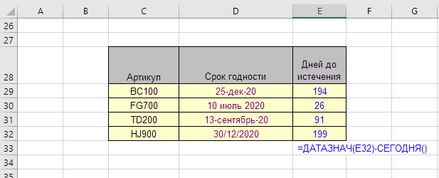 ДАТАЗНАЧ, реальный пример