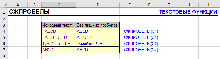 СЖПРОБЕЛЫ - примеры