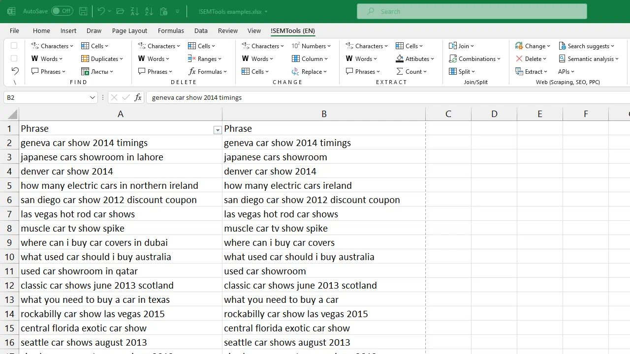 Delete cities from excel cells