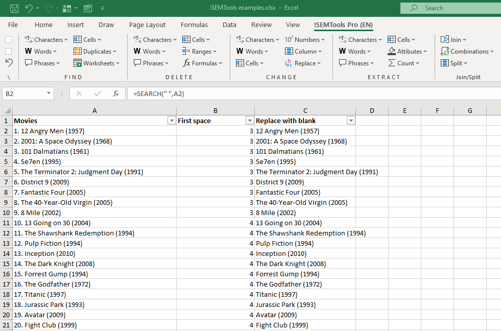 delete first word - final combined excel formula