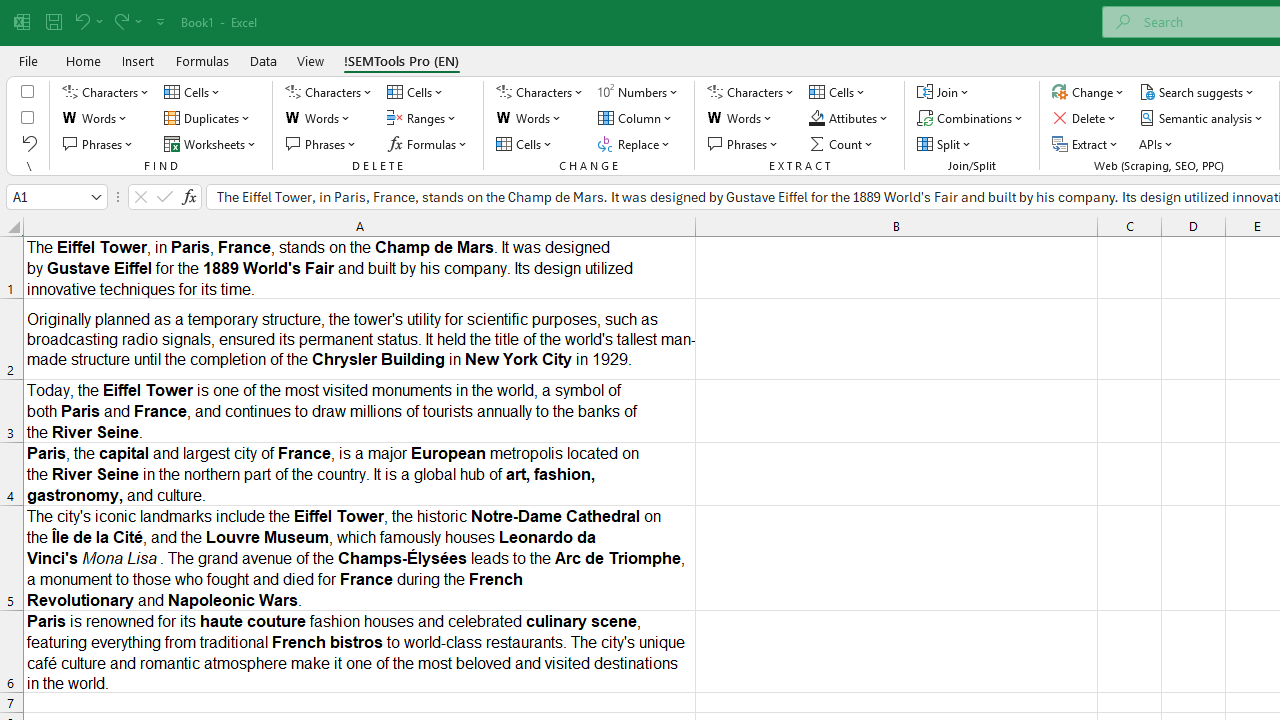 Finding bold characters in Excel