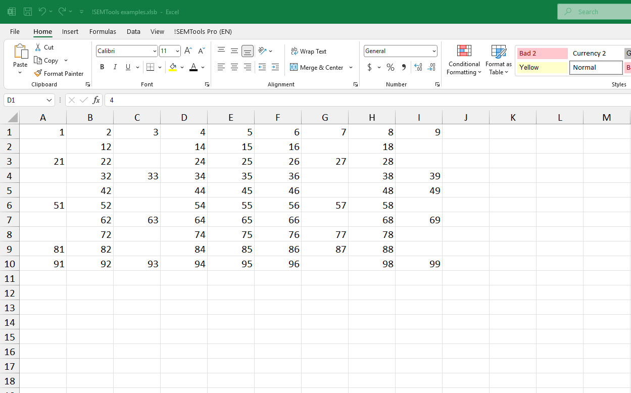Find, select and change value of all empty cells in an Excel range