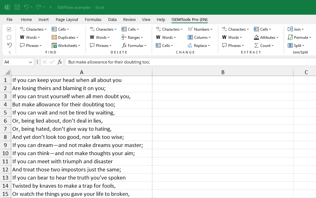 Capitalize each word in Excel with !SEMTools