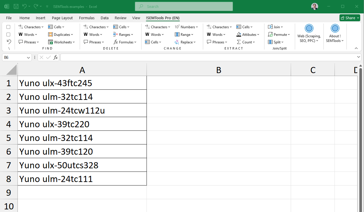 Removing numbers from Excel text cells in 2 clicks