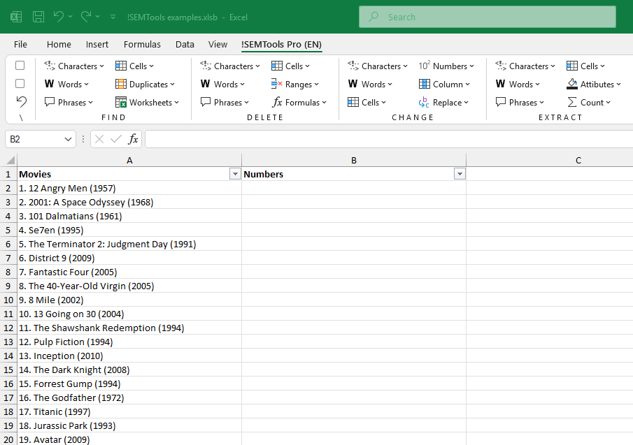 extract numbers in Excel with a custom UDF
