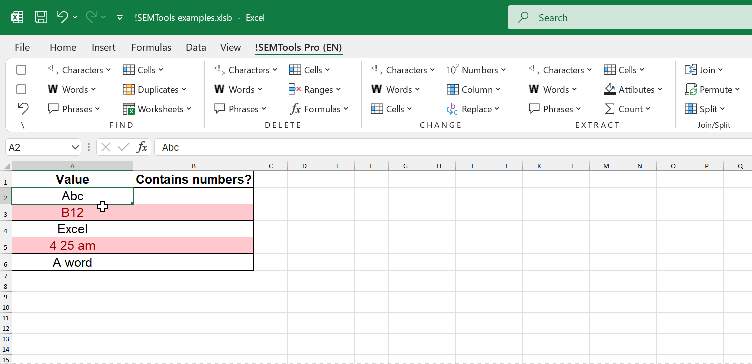 Find digits in Excel cells