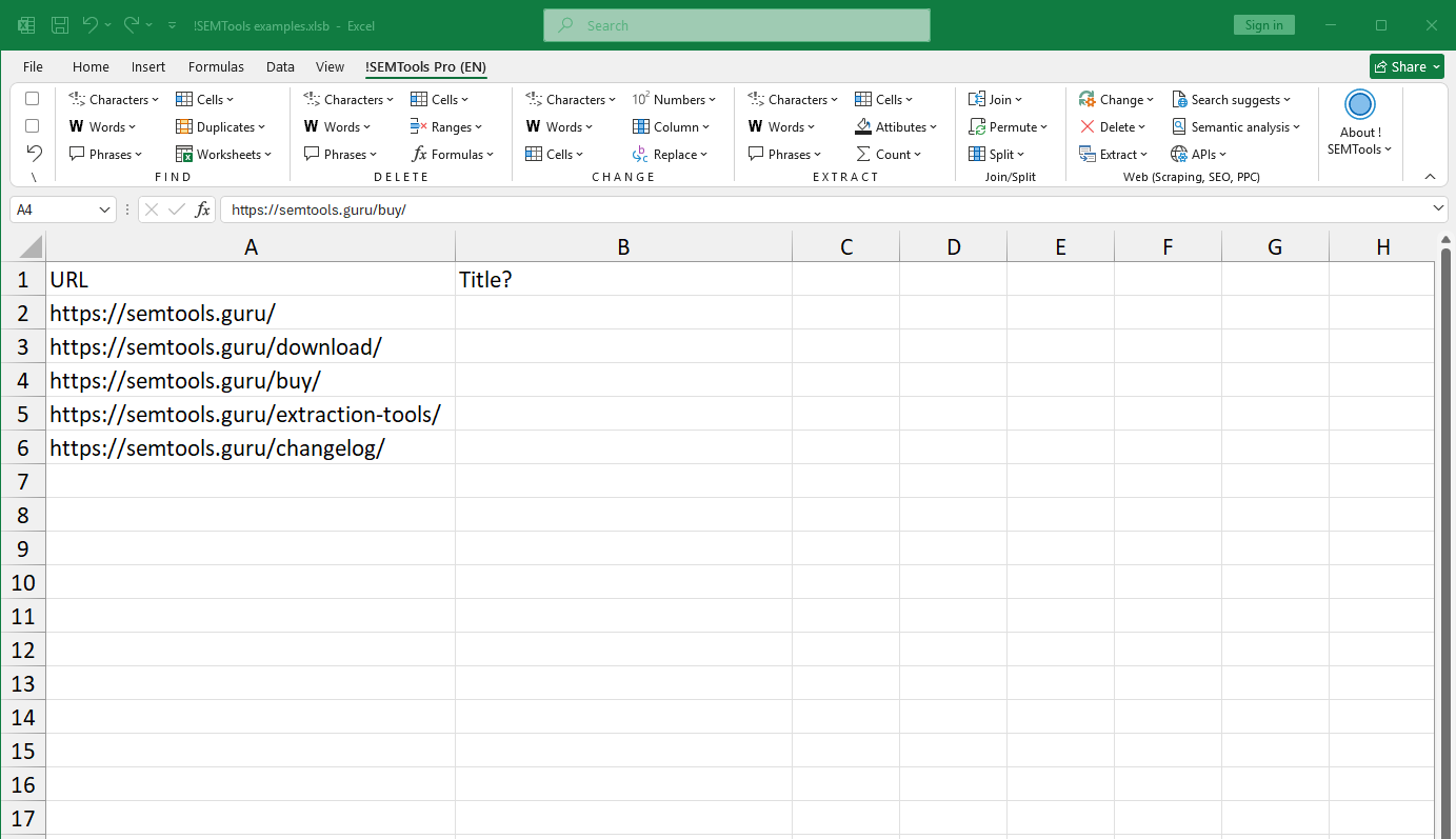 Getting page titles and h1 tags from the list of URLs