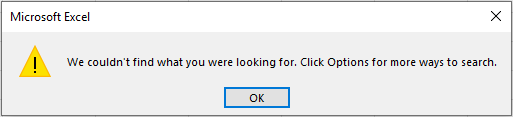 "We couldn't find what you were looking for" error